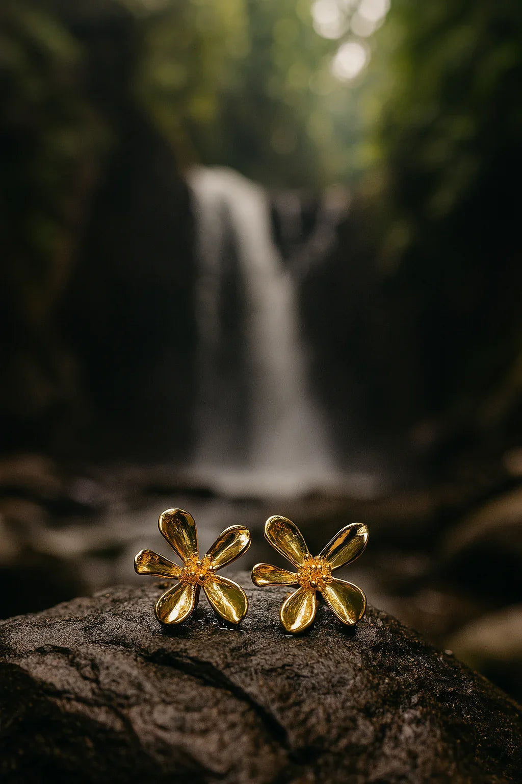 Golden Bloom Anti-Tarnish Floral Drop Earrings Women 1-Year Warranty | AURVIA