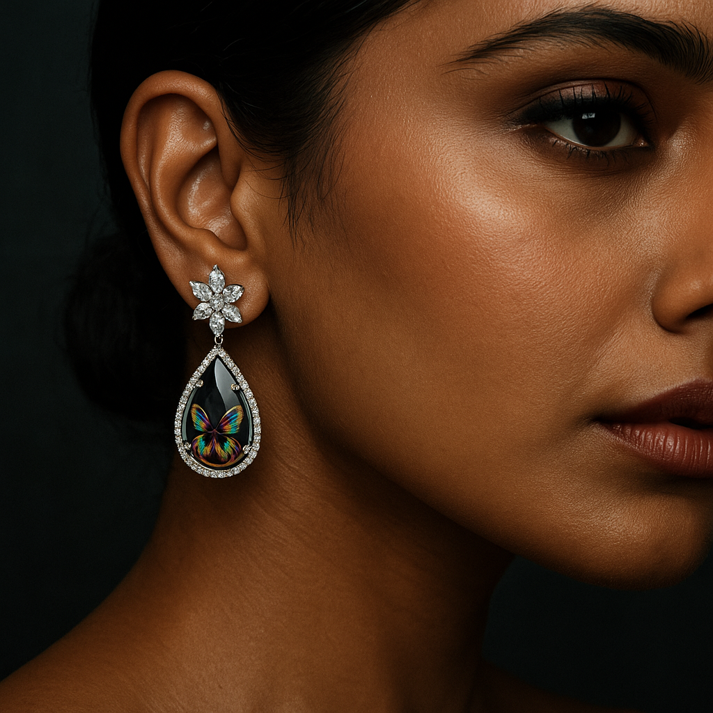 Butterfly Earrings Women Floral Design Anti-Tarnish Handcrafted | AURVIA