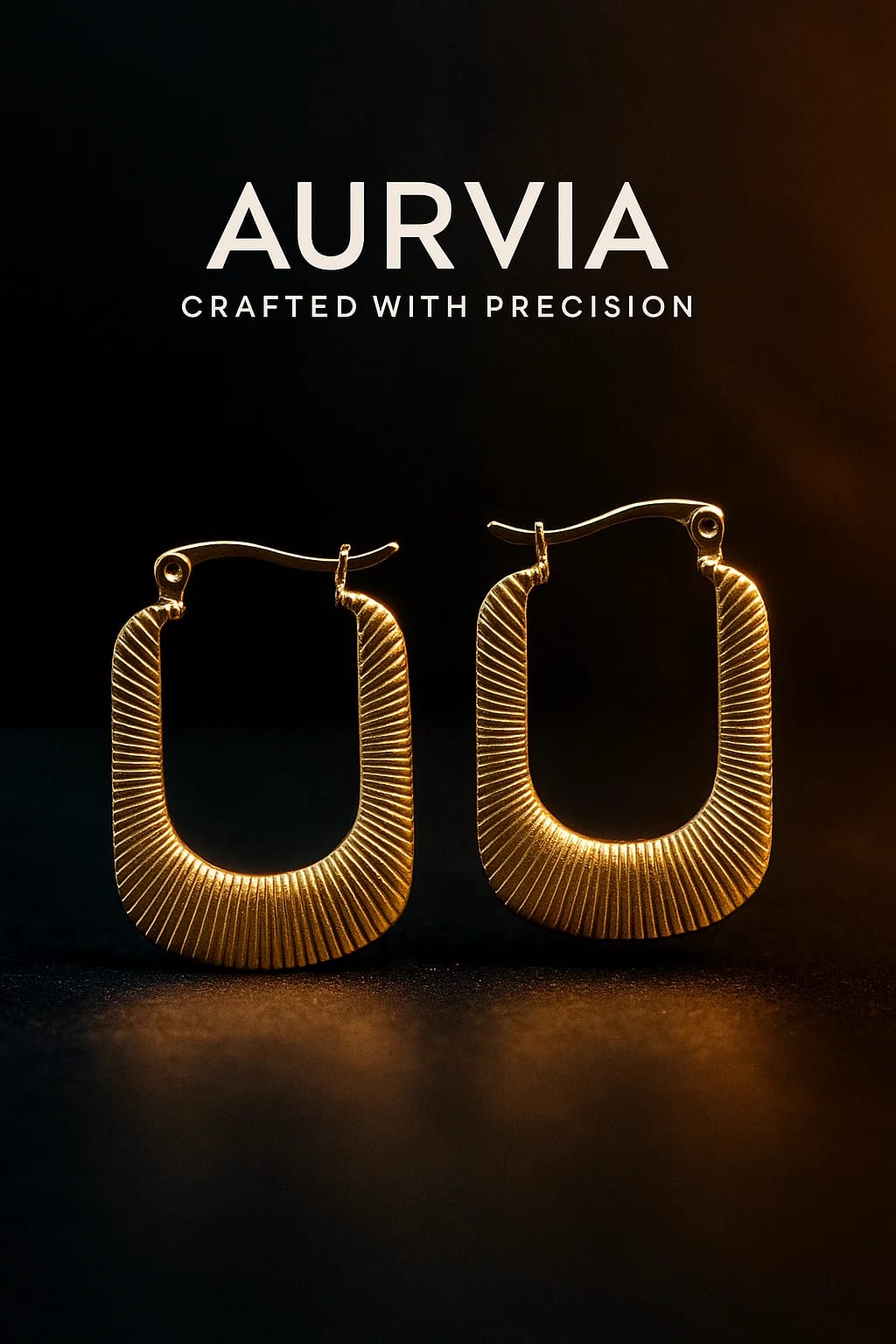 AURVIA gold geometric hoop earrings with anti-tarnish modern design - premium jewelry