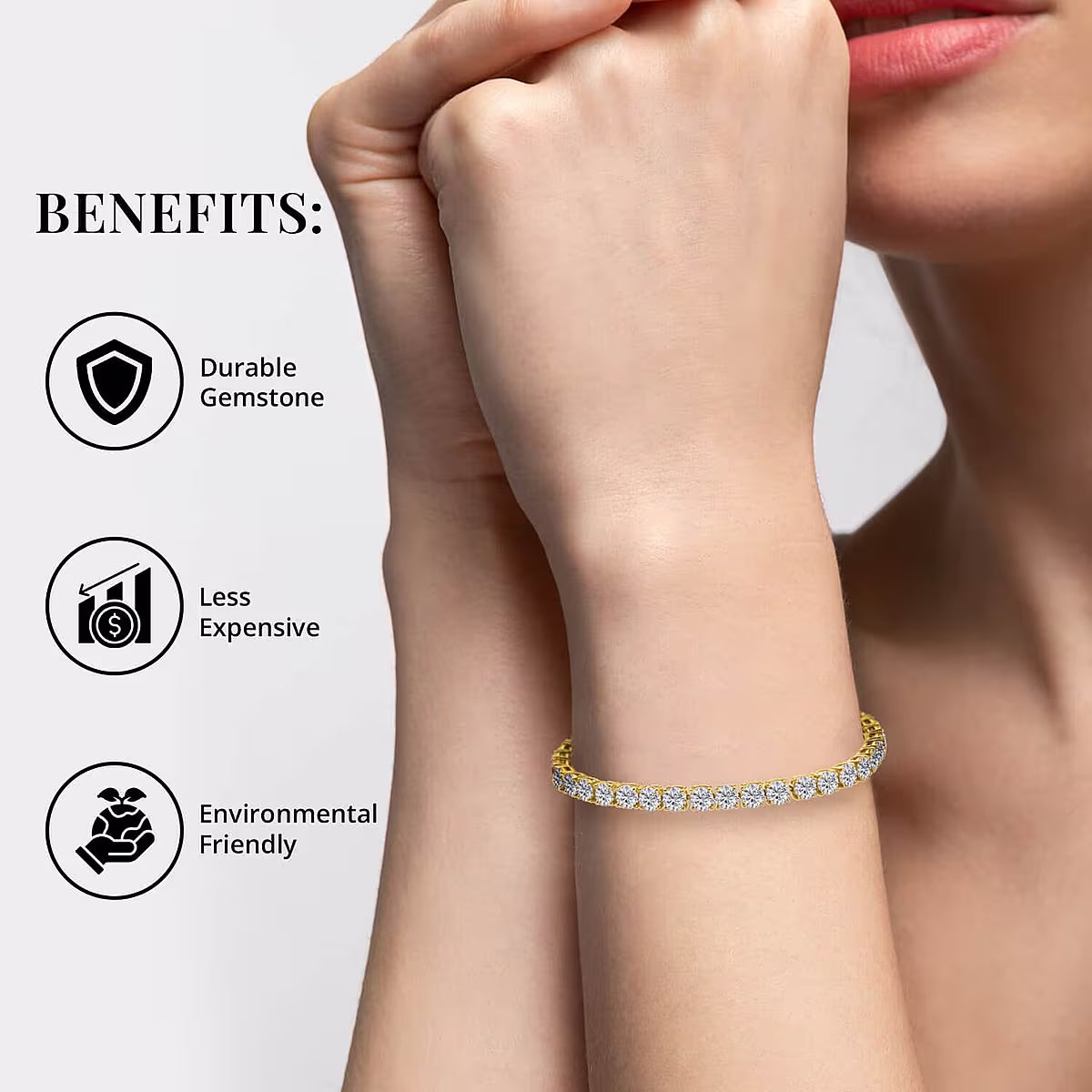 AURVIA Waterproof Moissanite Tennis Bracelet Sterling Silver - Anti-Tarnish Luxury