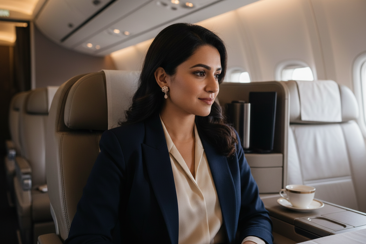 Business Class with Small Earrings