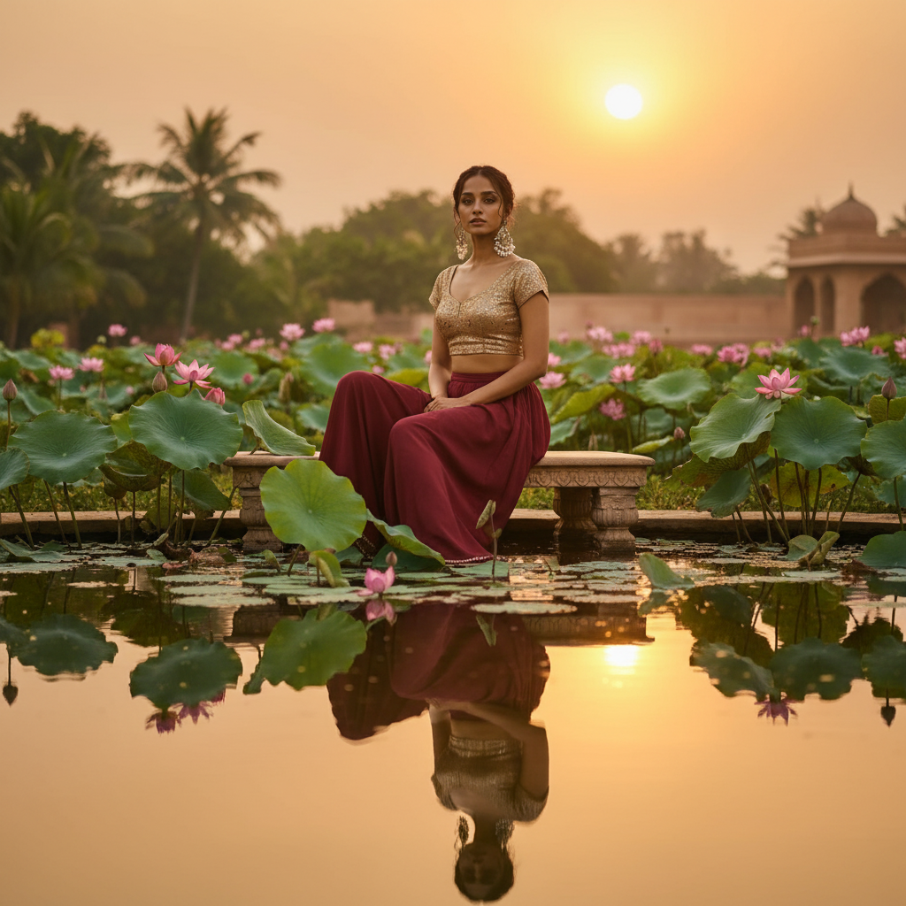 Contemporary fusion style by lotus pond