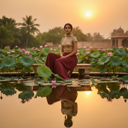 Contemporary fusion style by lotus pond