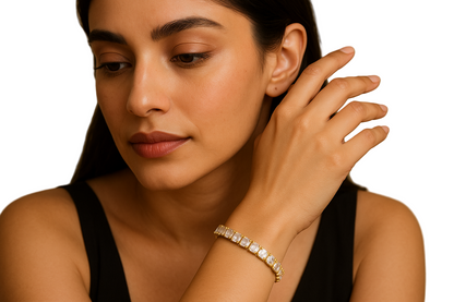 AURVIA Waterproof Moissanite Tennis Bracelet Sterling Silver - Anti-Tarnish Luxury