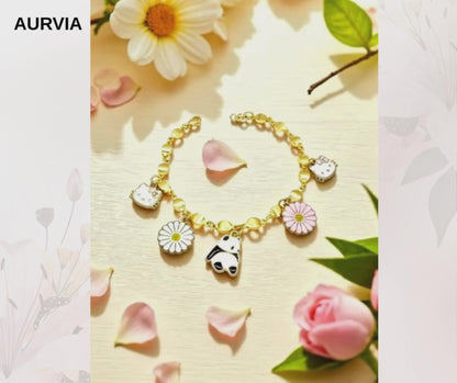 5 Charm Bracelet 18K Gold Plated Anti-Tarnish | AURVIA